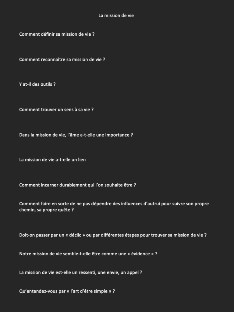 Interview sur la mission de vie - Neurotalents - MPJB Consulting