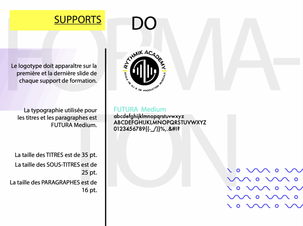 Charte graphique p8 - Rythmik Academy - MPJB Consulting