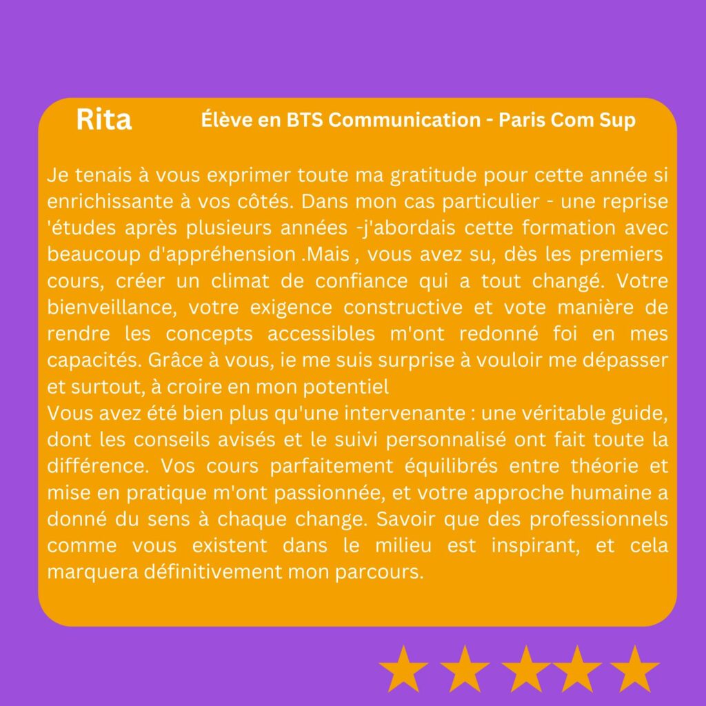 formation témoignage - Rita